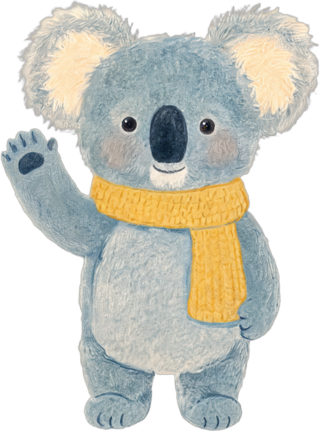 Mossy the koala waves